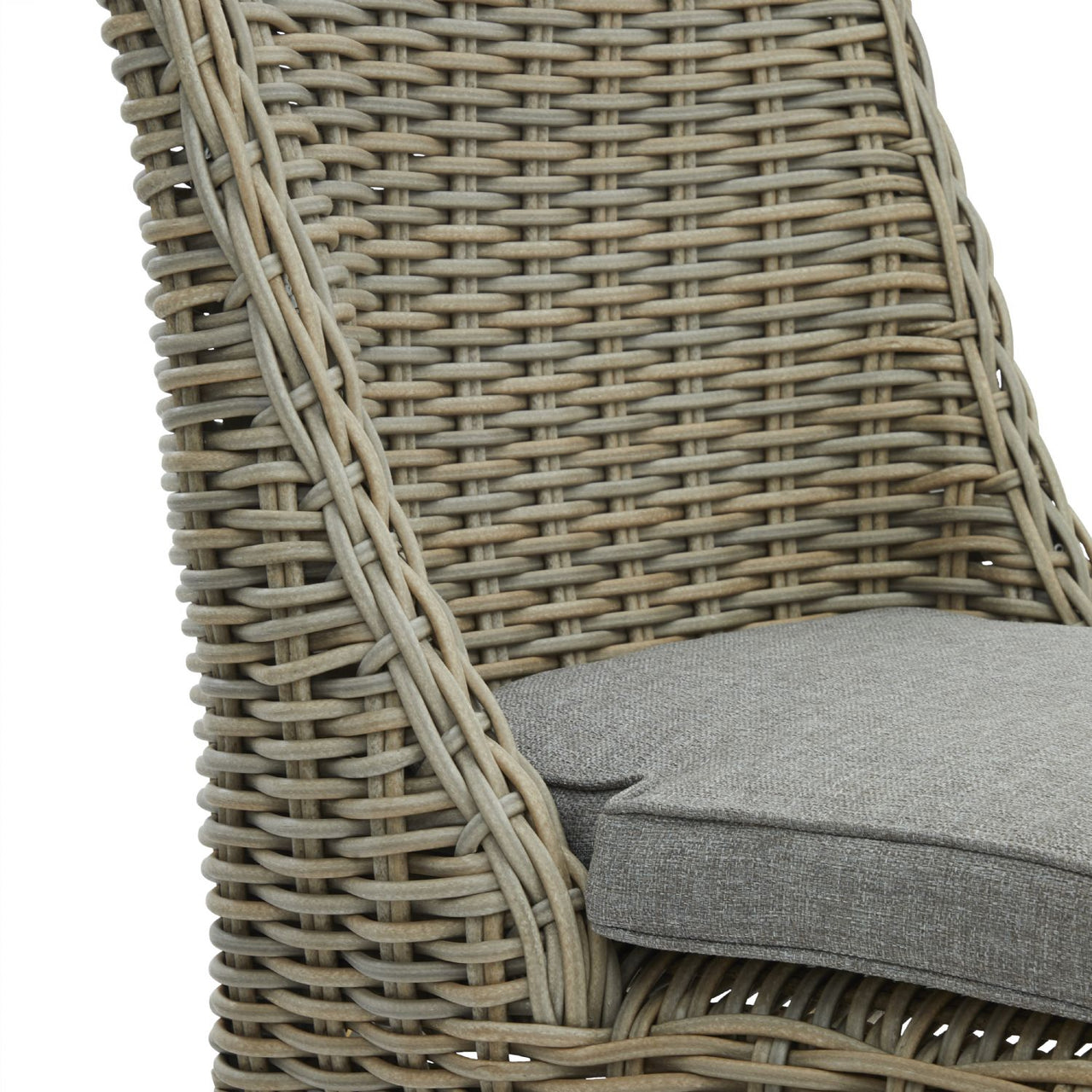 Beige Rattan Outdoor Round Dining Chair