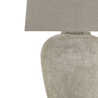 Thumbnail for Athena Aged Stone Tall Table Lamp With Linen Shade