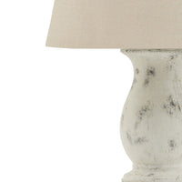 Thumbnail for Darcy Antique White Pillar Table Lamp With Linen Shade