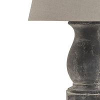 Thumbnail for Amalfi Grey Pillar Table Lamp With Linen Shade