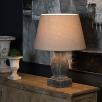 Thumbnail for Amalfi Grey Pillar Table Lamp With Linen Shade