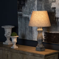 Thumbnail for Amalfi Grey Candlestick Table Lamp With Linen Shade