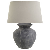 Thumbnail for Amalfi Grey Round Table Lamp With Linen Shade