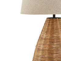 Thumbnail for Conical Wicker Table Lamp With Linen Shade