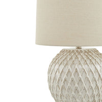 Thumbnail for Lattice Ceramic Table Lamp With Linen Shade