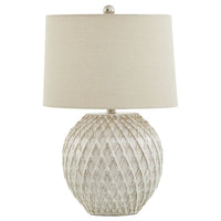 Thumbnail for Lattice Ceramic Table Lamp With Linen Shade