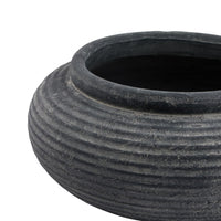 Thumbnail for Amalfi Grey Round Ribbed Planter