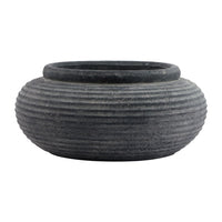 Thumbnail for Amalfi Grey Round Ribbed Planter