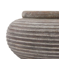 Thumbnail for Siena Brown Round Ribbed Planter