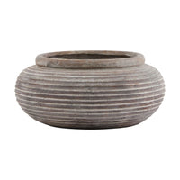 Thumbnail for Siena Brown Round Ribbed Planter