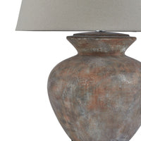 Thumbnail for Siena Brown Round Table Lamp With Linen Shade