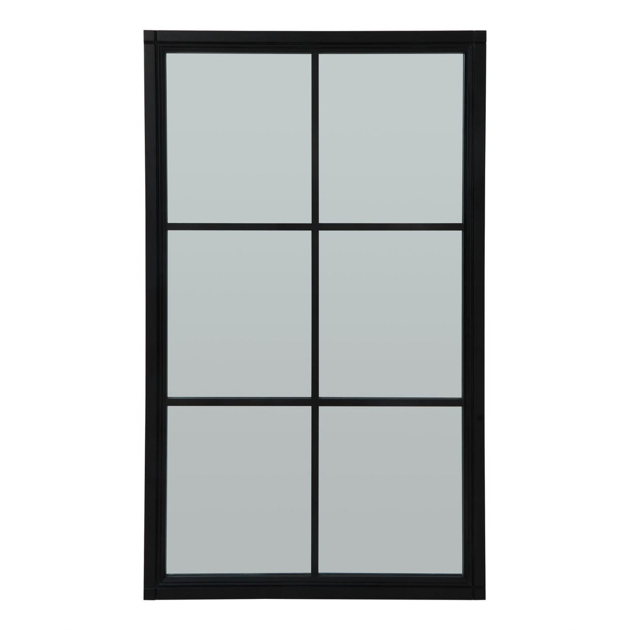 Black Wood Large Window Mirror