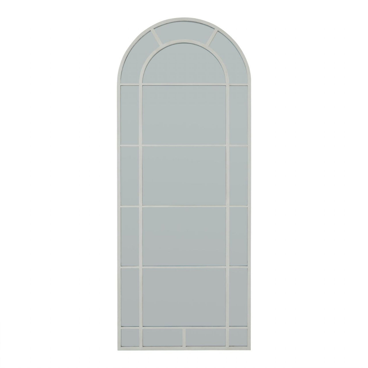 White Large Arched Window Mirror