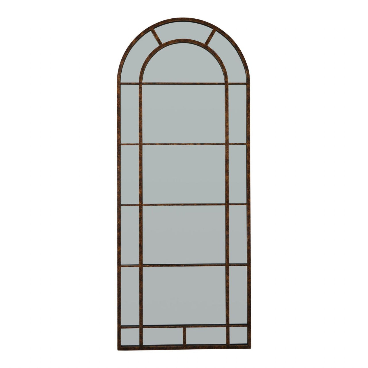 Rust Effect Large Arched Window Mirror