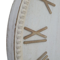 Thumbnail for Large Rustic White Clock With Beaded Frame