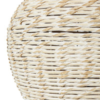 Thumbnail for White Wash Wicker Table Lamp With Linen Shade