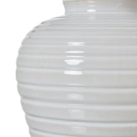 Thumbnail for White Ceramic Pot Lamp With Linen Shade