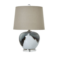 Thumbnail for Grey Glass Table Lamp With Linen Shade