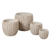 Thumbnail for Hellas Natural Clay Wicker Set Of 4 Planters