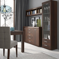 Thumbnail for Modern 2 Door 5 Drawer Sideboard in Dark Mahogany 140cm Wide