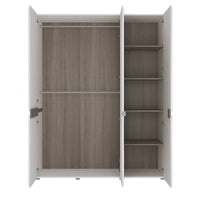 Thumbnail for Large Oak and White Finish 3 Door Triple Wardrobe With Mirror