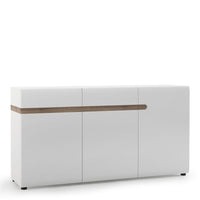 Thumbnail for Living 2 drawer 3 door sideboard in white With an Truffle Oak Trim