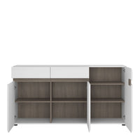 Thumbnail for Living 2 drawer 3 door sideboard in white With an Truffle Oak Trim