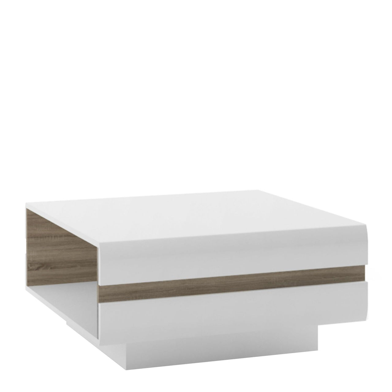 Living Small Designer Coffee Table in white With an Truffle Oak Trim