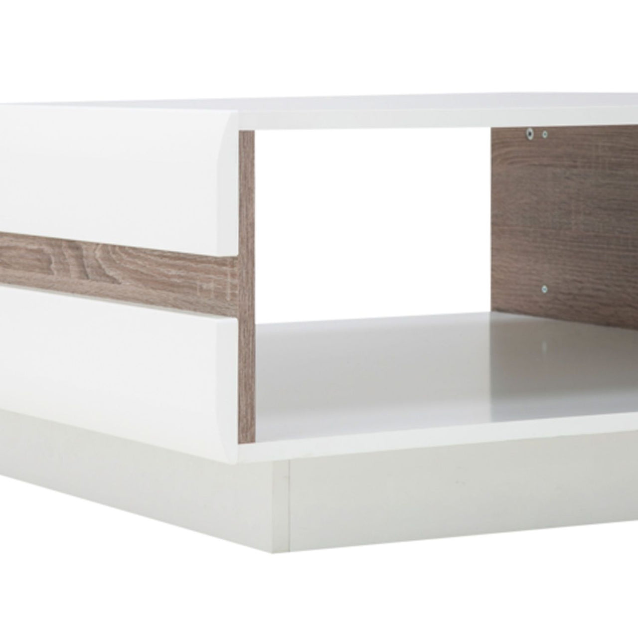 Living Small Designer Coffee Table in white With an Truffle Oak Trim