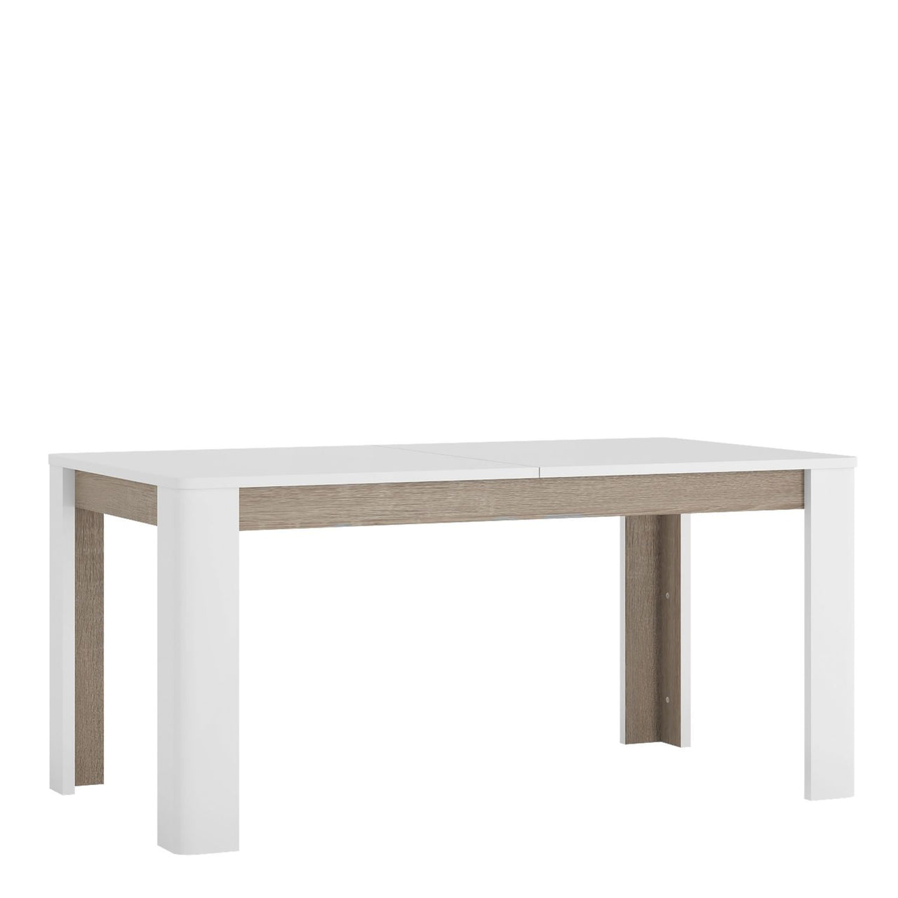 Modern Large White High Gloss Oak Trimmed 200cm Extending Dining Table