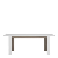 Thumbnail for Modern Large White High Gloss Oak Trimmed 200cm Extending Dining Table