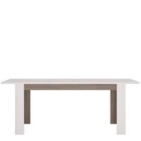 Thumbnail for Modern Large White High Gloss Oak Trimmed 200cm Extending Dining Table