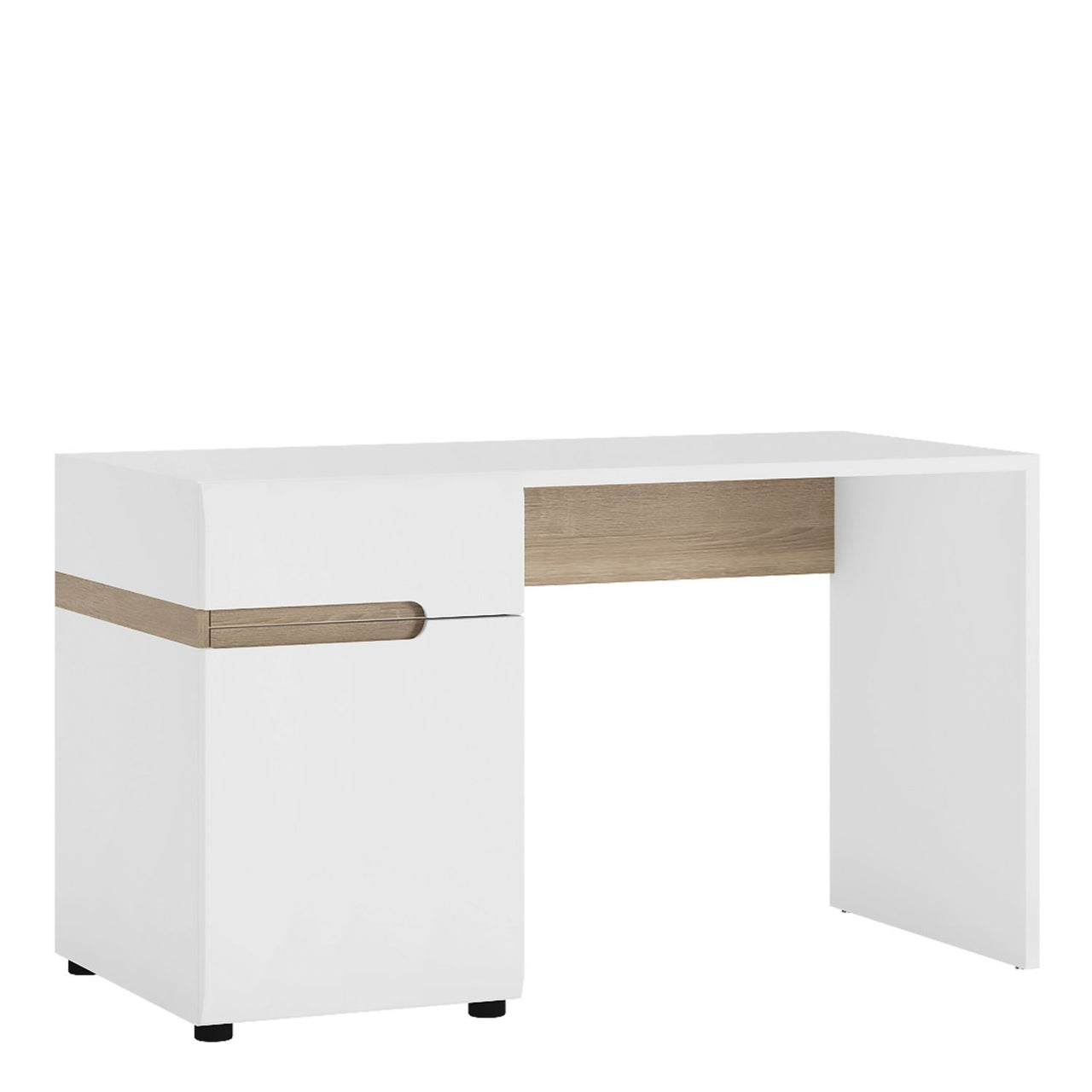 Desk Dressing table in white With an Truffle Oak Trim