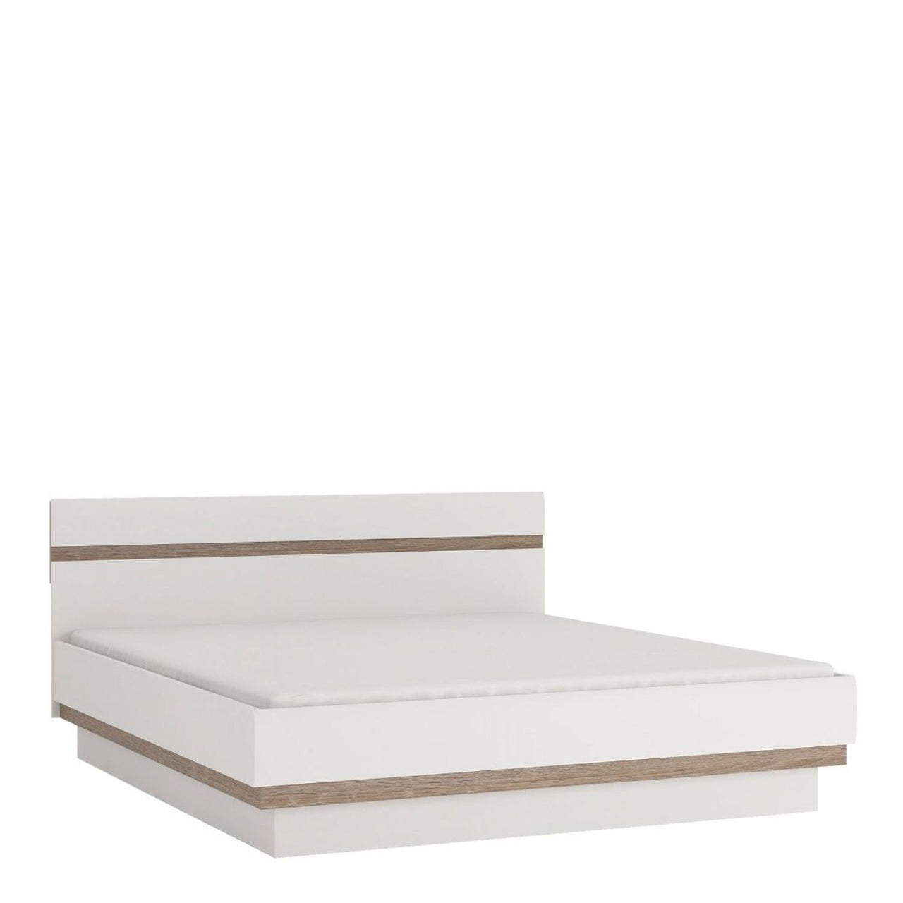 Ottoman Gas Lift White and Oak 5ft King Size Storage Base Bed