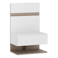 Thumbnail for White High Gloss and Oak Bedside Table Extension For Bed