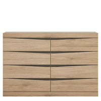 Thumbnail for Traditional Dark Oak Trim 8 Drawer Chest With Unique Metal Handles