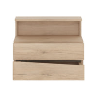 Thumbnail for Light Oak 2 Drawer Bedside Cabinet Chest LH Drawer Wall Fixing