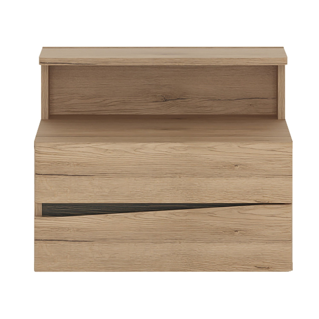 Light Oak 2 Drawer Bedside Cabinet Chest RH Drawer Wall Fixing