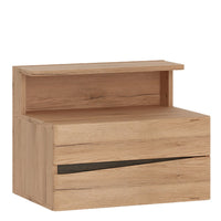 Thumbnail for Light Oak 2 Drawer Bedside Cabinet Chest RH Drawer Wall Fixing