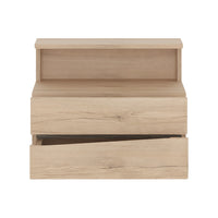 Thumbnail for Light Oak 2 Drawer Bedside Cabinet Chest RH Drawer Wall Fixing