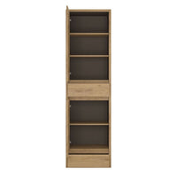 Thumbnail for Dark Oak and Black 2 Door 2 Drawer Narrow Slim Cabinet 197cm Tall