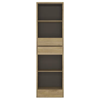 Thumbnail for Oak and Black Tall Narrow 3 Drawer Home Office Bookcase