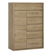 Thumbnail for Modern Handle Free 1 Door 6 Drawer Storage Cupboard 123cm Tall 86cm Wide