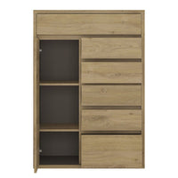 Thumbnail for Modern Handle Free 1 Door 6 Drawer Storage Cupboard 123cm Tall 86cm Wide