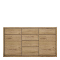 Thumbnail for Traditional Oak Wide Large 6 Drawer Chest With Recessed Handles