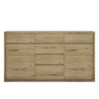 Thumbnail for Traditional Oak Wide Large 6 Drawer Chest With Recessed Handles