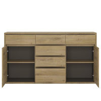 Thumbnail for Traditional Oak Wide Large 6 Drawer Chest With Recessed Handles