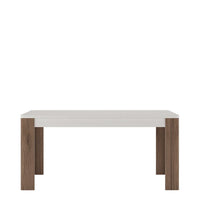 Thumbnail for Modern Dark Oak and White Gloss 160cm Fixed Rectangular Dining Table