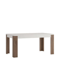 Thumbnail for Modern Dark Oak and White Gloss 160cm Fixed Rectangular Dining Table