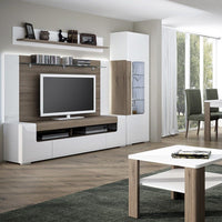 Thumbnail for Modern Oak and White High Gloss Extra Wide Low TV Cabinet